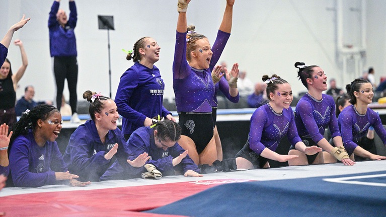 Gymnastics Scores High in Dual Meet Win at Brown